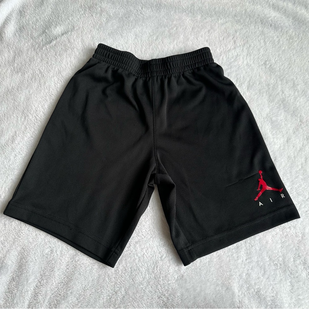 Jordan Charcoal Shorts with Red Emblem
